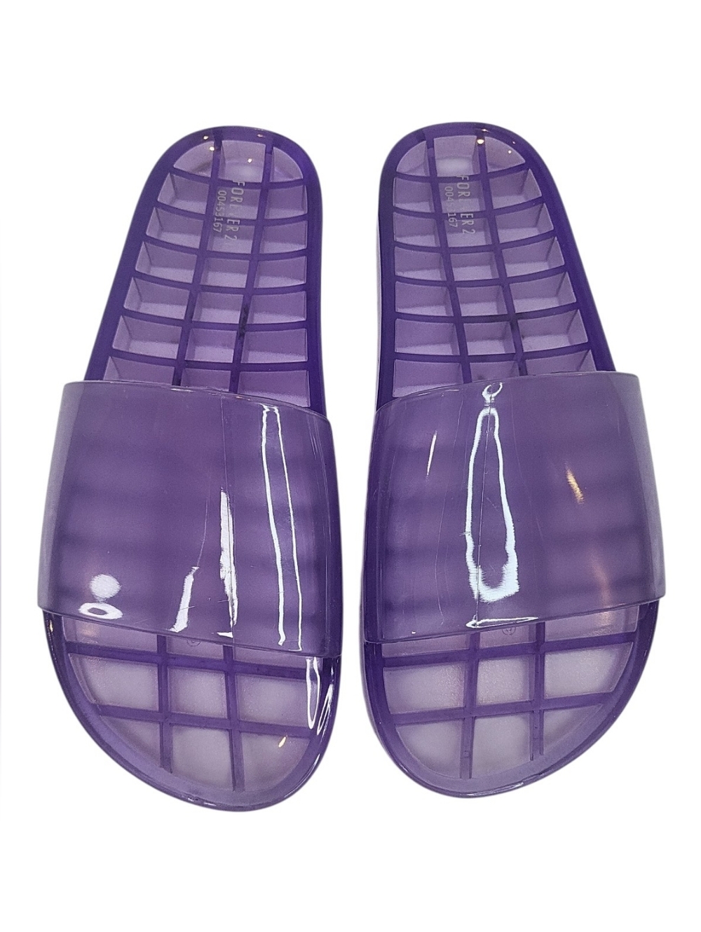 🪷 3/$20🪷 FOREVER 21 Purple Water Jelly Sliders Size 9 Pool Sandals